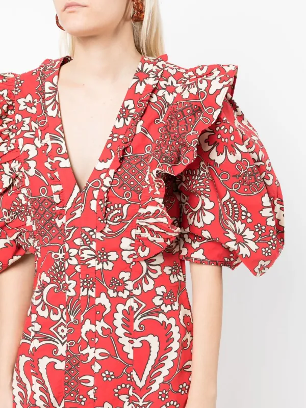 RHODE Millie graphic print Mini Dress Farfetch
