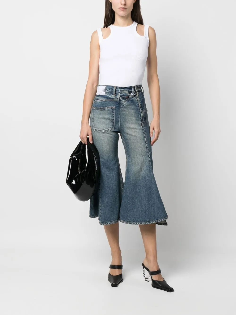 Maison Mihara Yasuhiro Cropped jeans - Blauw
