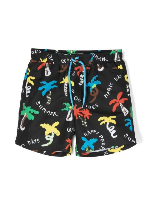Stella McCartney Kids شورت سباحة بطبعة نخلة