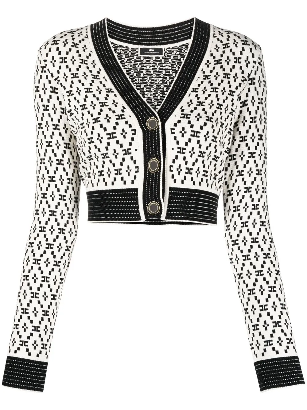 

Elisabetta Franchi jacquard cropped cardigan - White