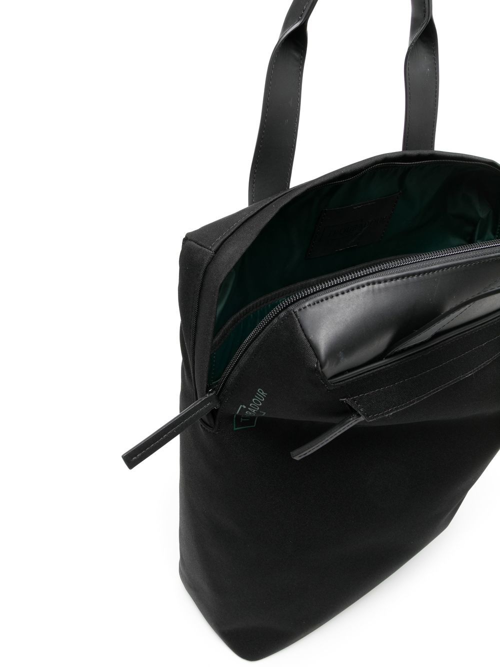 Shop Troubadour Logo-print Zip-up Tote Bag In Black
