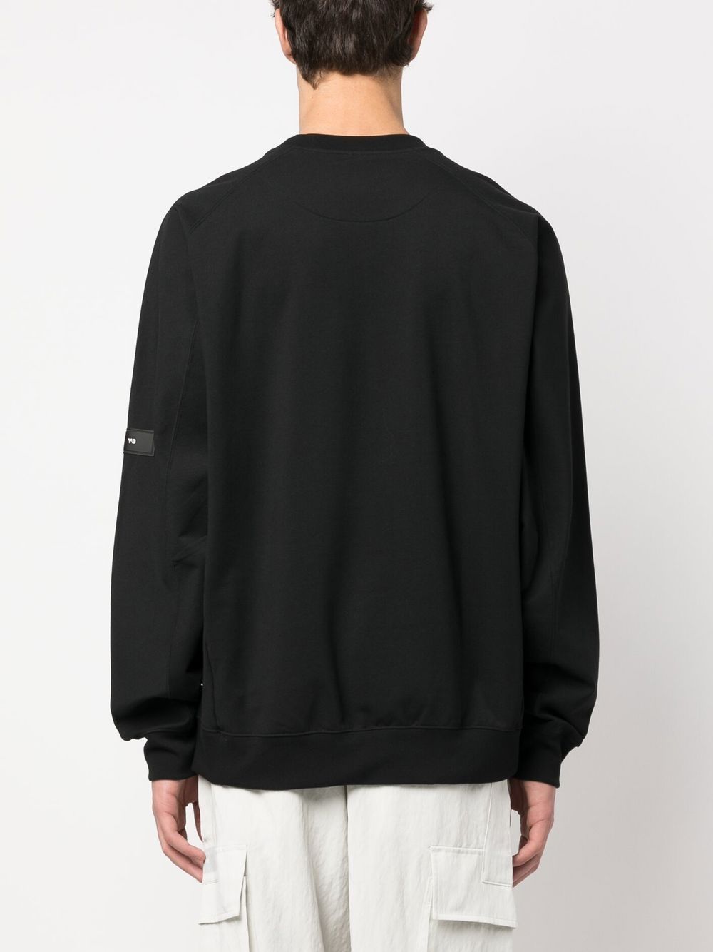 Shop Y-3 Logo Patch Crew Neck Sweatshirt In 黑色