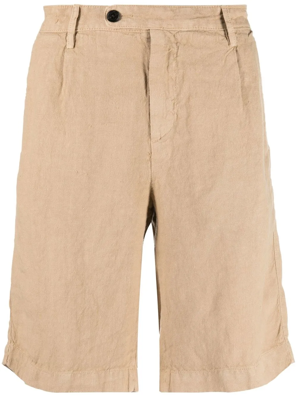 massimo alba mid-rise cotton shorts - neutrals