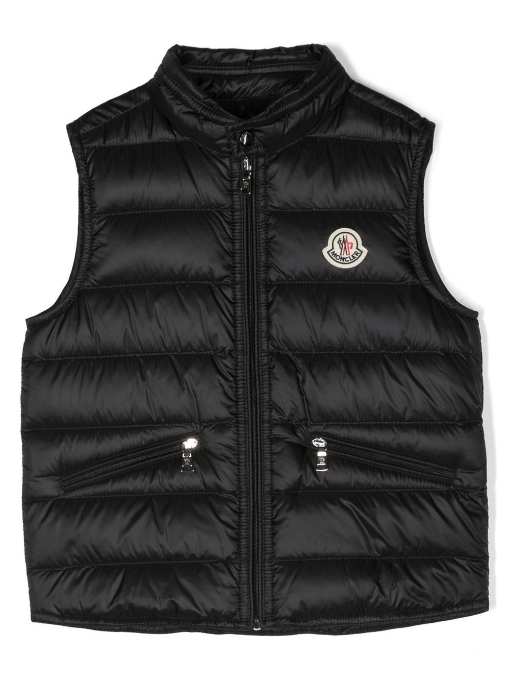 moncler enfant gilet matelassé à fermeture zippée - noir