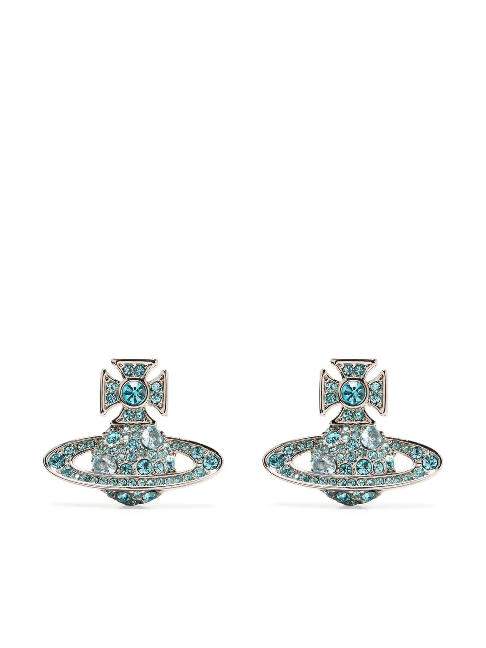 

Vivienne Westwood Orb-plaque crystal-embellished earrings - Silver