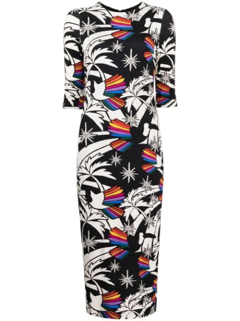 FARM Rio - patterned short-sleeved midi dress