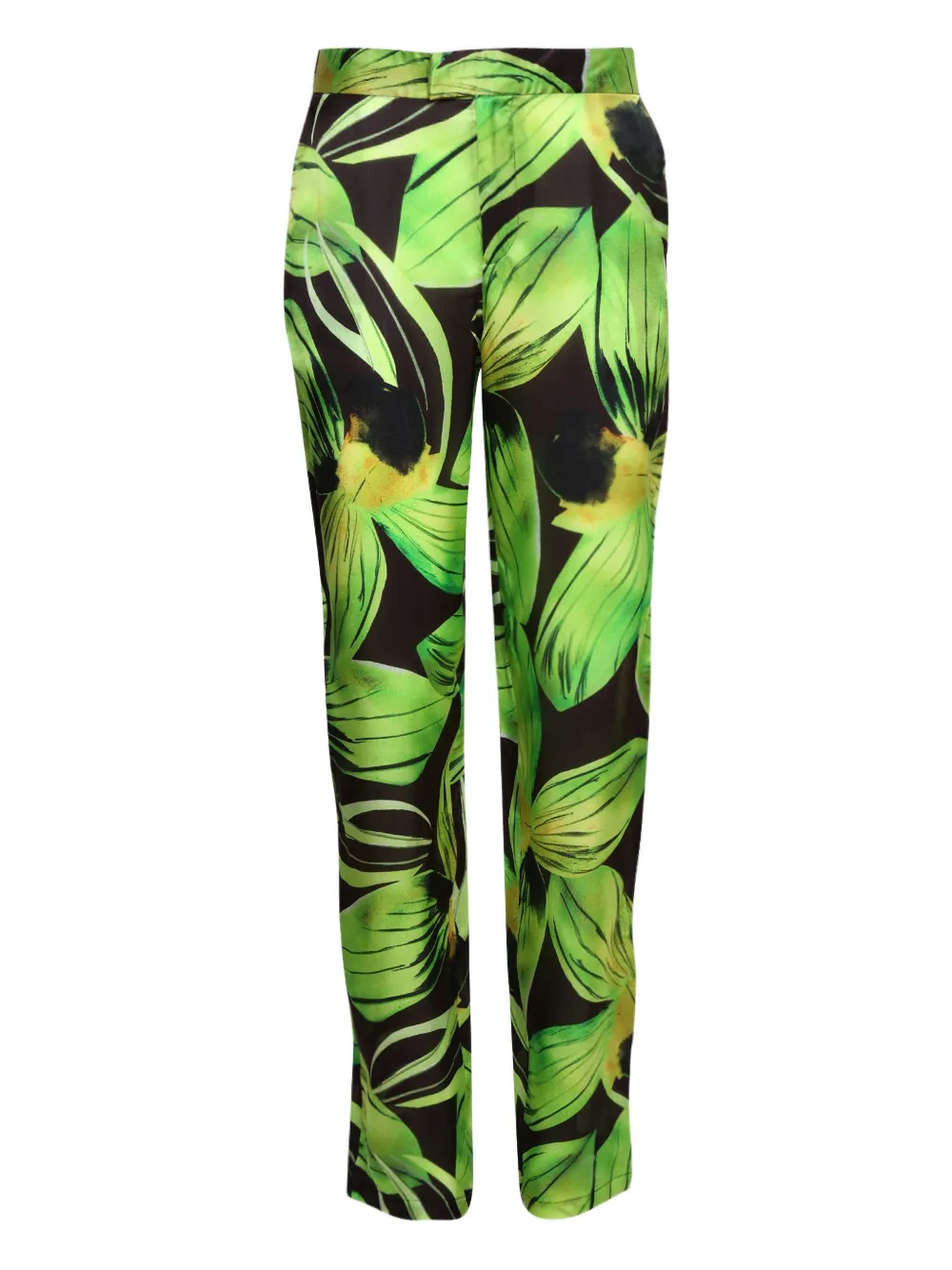 Louisa Ballou leaf-print trousers - Nero
