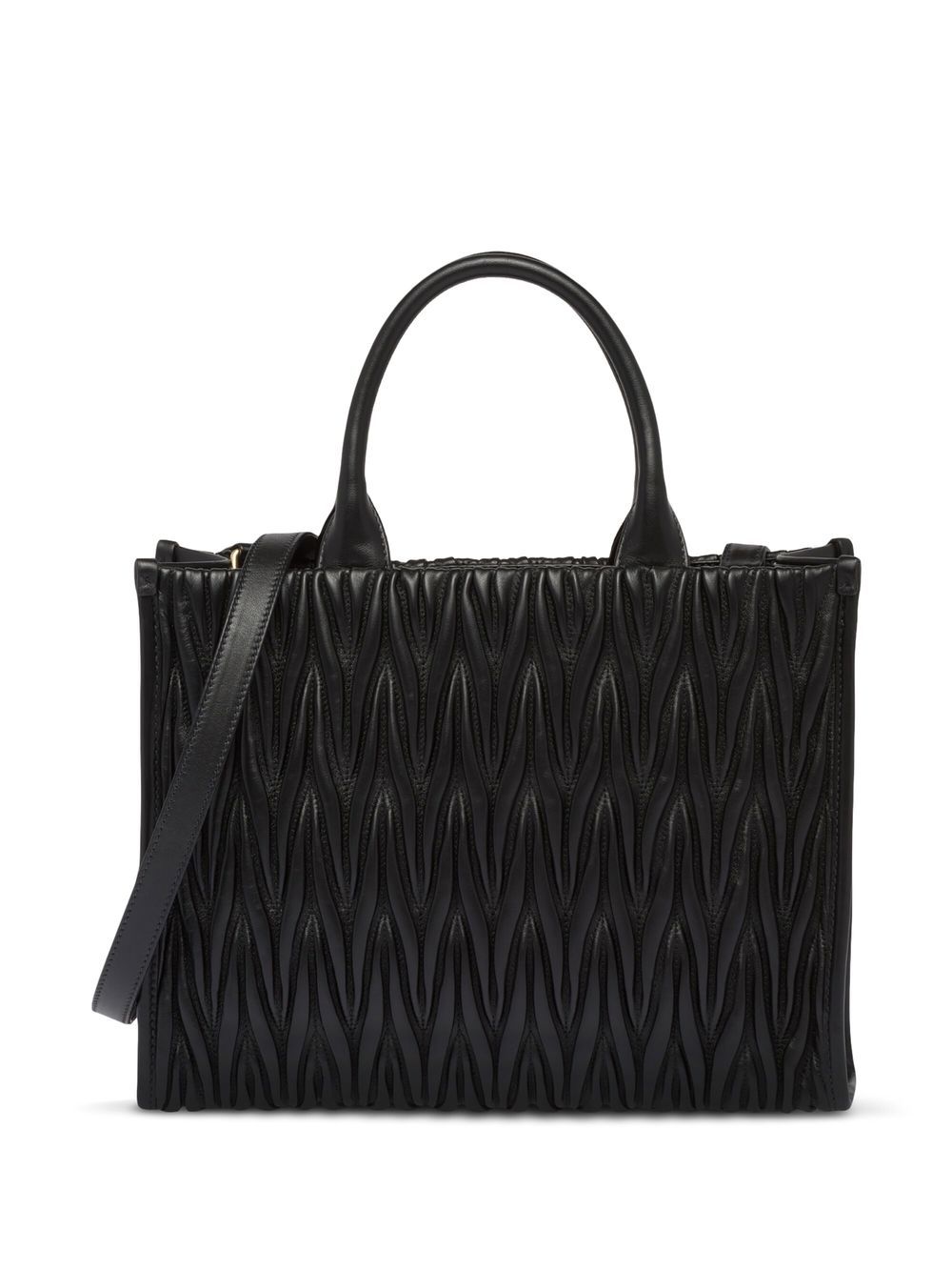 Miu Miu Matelasse Leather Tote Black FARFETCH UK