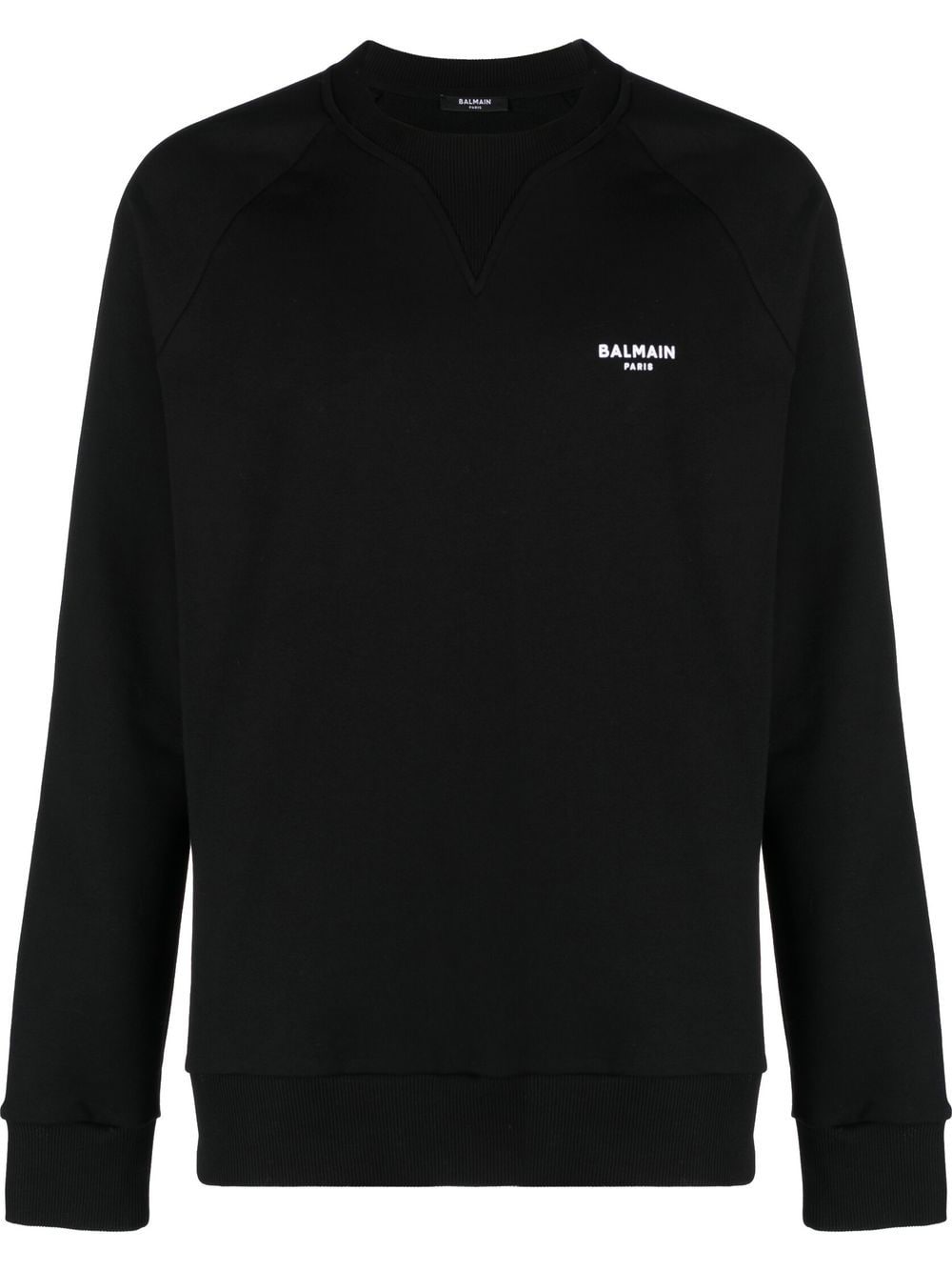 Shop Balmain Logo-print Sweatshirt In 黑色