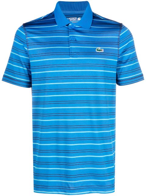 Lacoste - logo-patch striped polo shirt