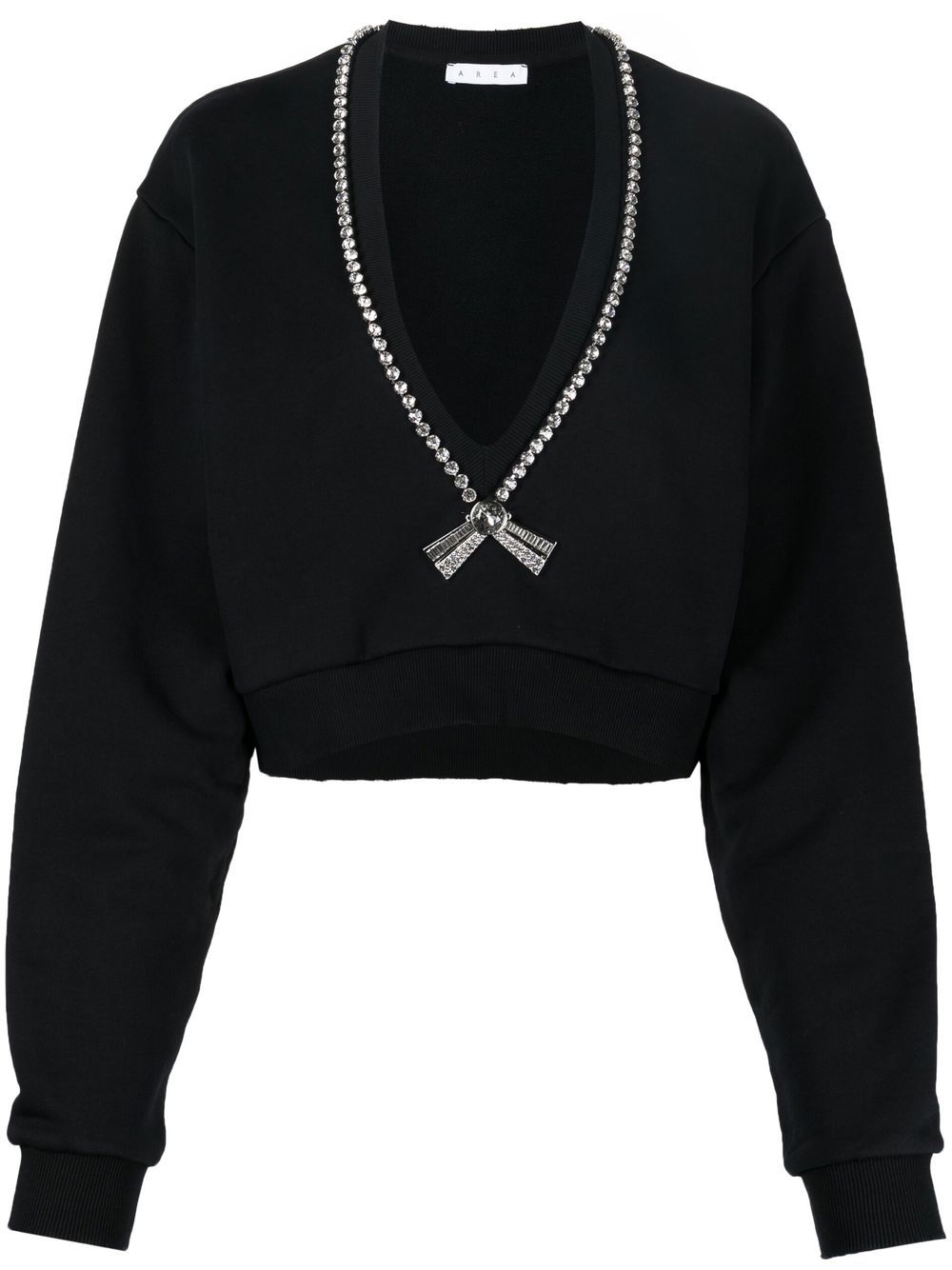 AREA CRYSTAL-EMBELLISHED COTTON SWEATSHIRT