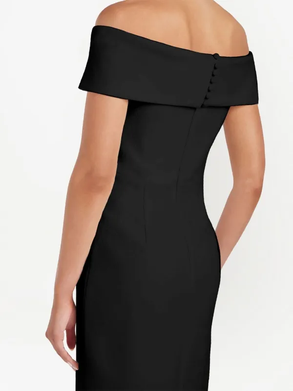 Rebecca Vallance Amore off-shoulder Midi Dress | Black