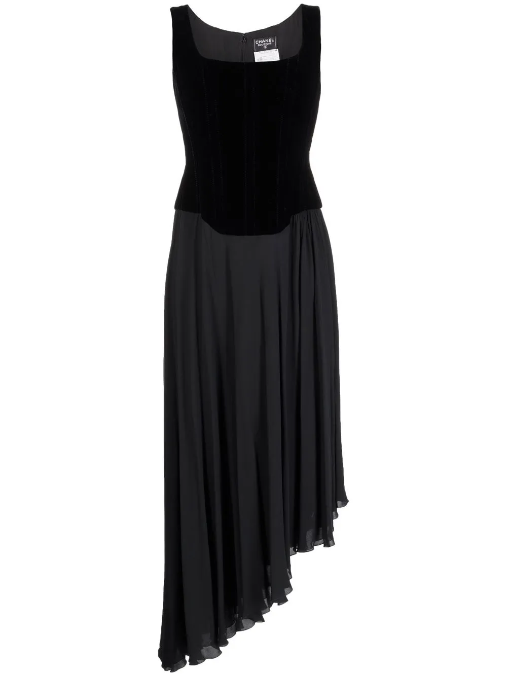 

CHANEL Pre-Owned 1993 corset-style asymmetric dress - Black