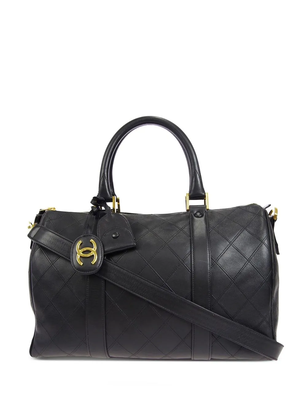 

CHANEL Pre-Owned 1992 diamond-quilted tote bag - Black