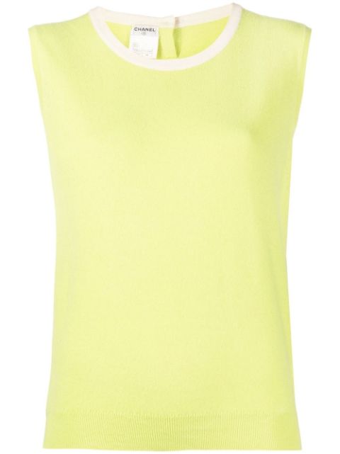 HOT SALE CHANEL 1996 sleeveless cashmere top Women