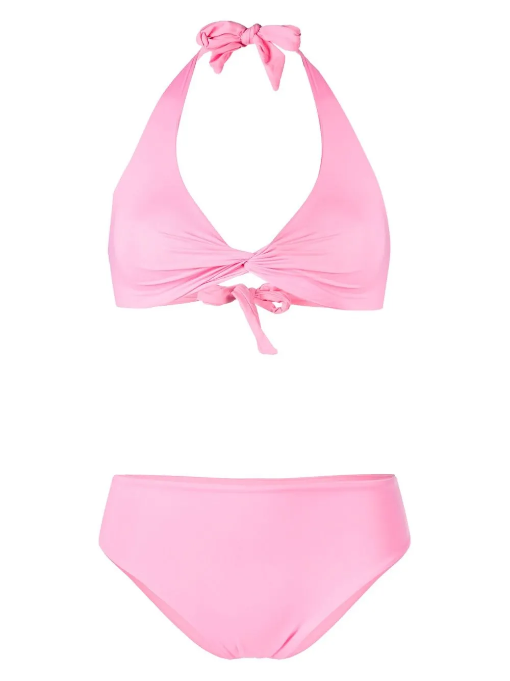 

Fisico bikini con cuello halter y detalle torcido - Rosado