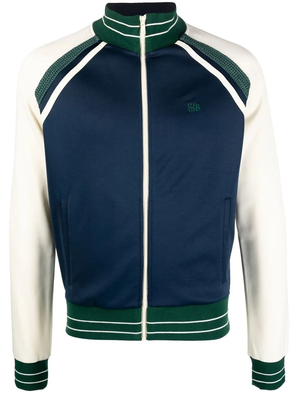 

Wales Bonner colour-block zipped sweatshirt - Blue