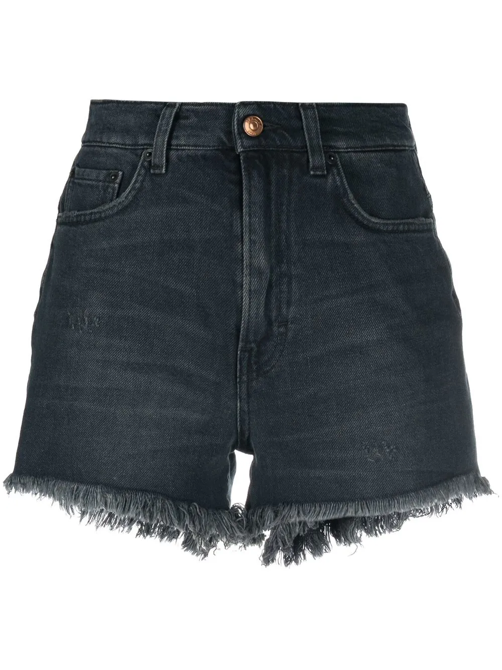 

Haikure raw-edge denim shorts - Blue