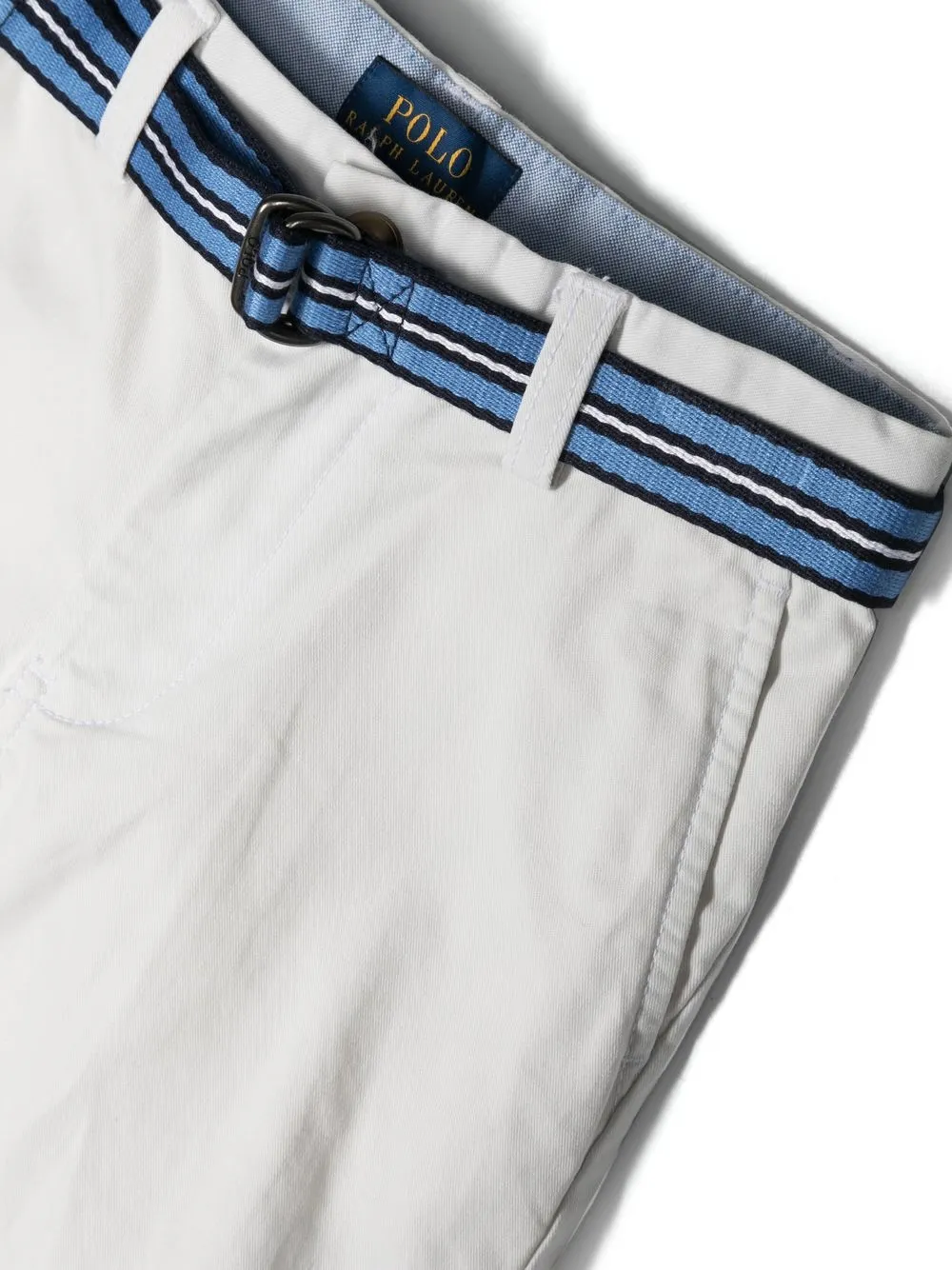 Shop Ralph Lauren Belted Cotton Shorts In White