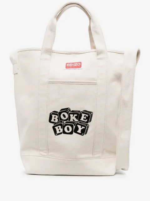 Kenzo logo-patch tote bag
