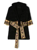 Versace logo-print belted robe - Black