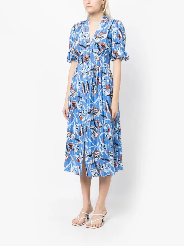 Dvf blue 2025 floral dress