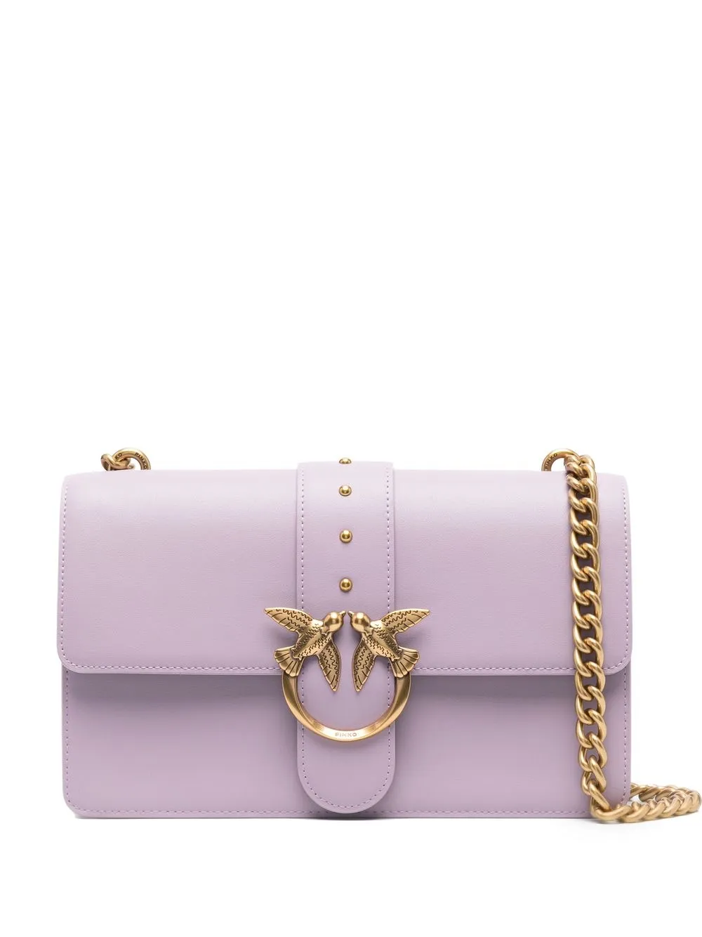 

PINKO Love Birds leather shoulder bag - Purple