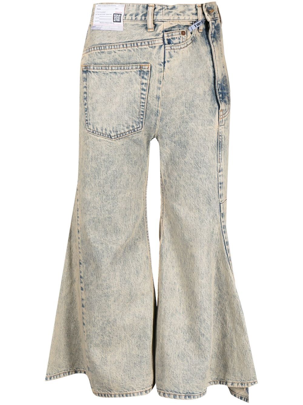 Miharayasuhiro Cropped Flared Denim Jeans In Beige