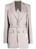 Maison MIHARA YASUHIRO belted button-up blazer - Grey