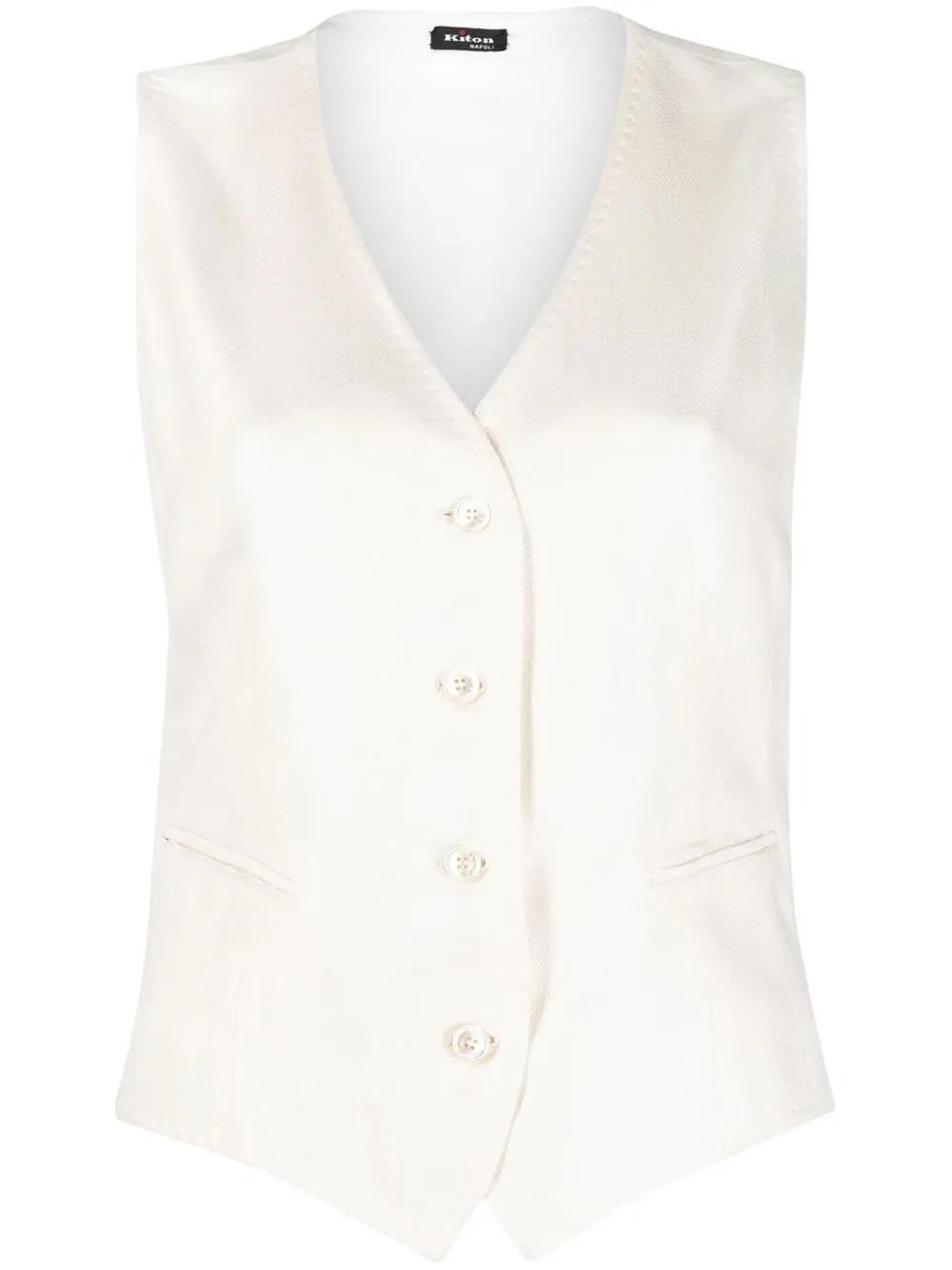 

Kiton chaleco con cuello en V - Blanco