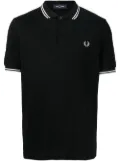 Fred Perry embroidered-logo short-sleeved polo shirt - Black