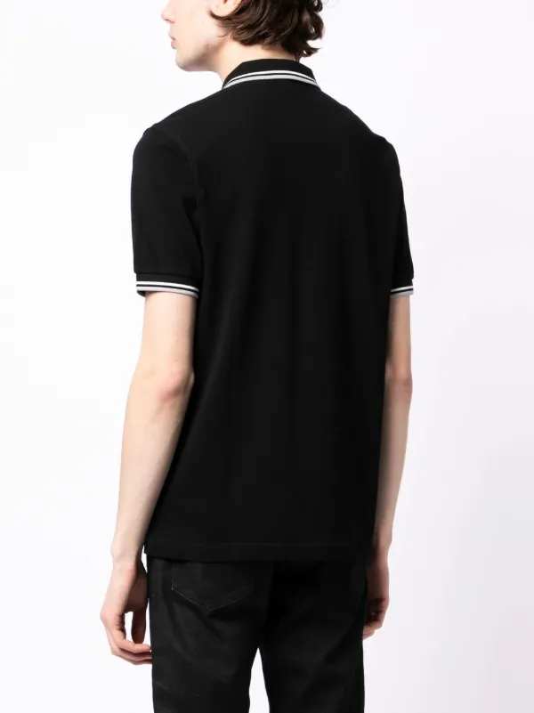 Fred Perry embroidered-logo short-sleeved Polo Shirt | Black