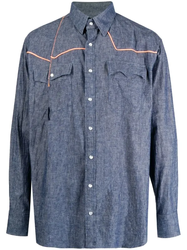 Kolor Cotton piped-trim Shirt - Farfetch