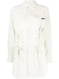 izzue tie-front shirt dress - White