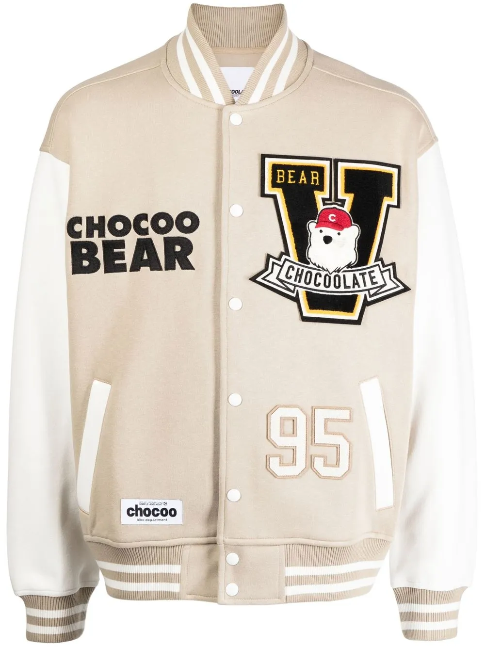 

CHOCOOLATE logo-patch varsity jacket - Neutrals