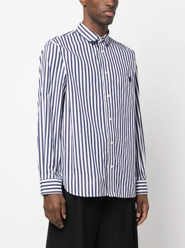 Sacai Striped long-sleeved Shirt - Farfetch