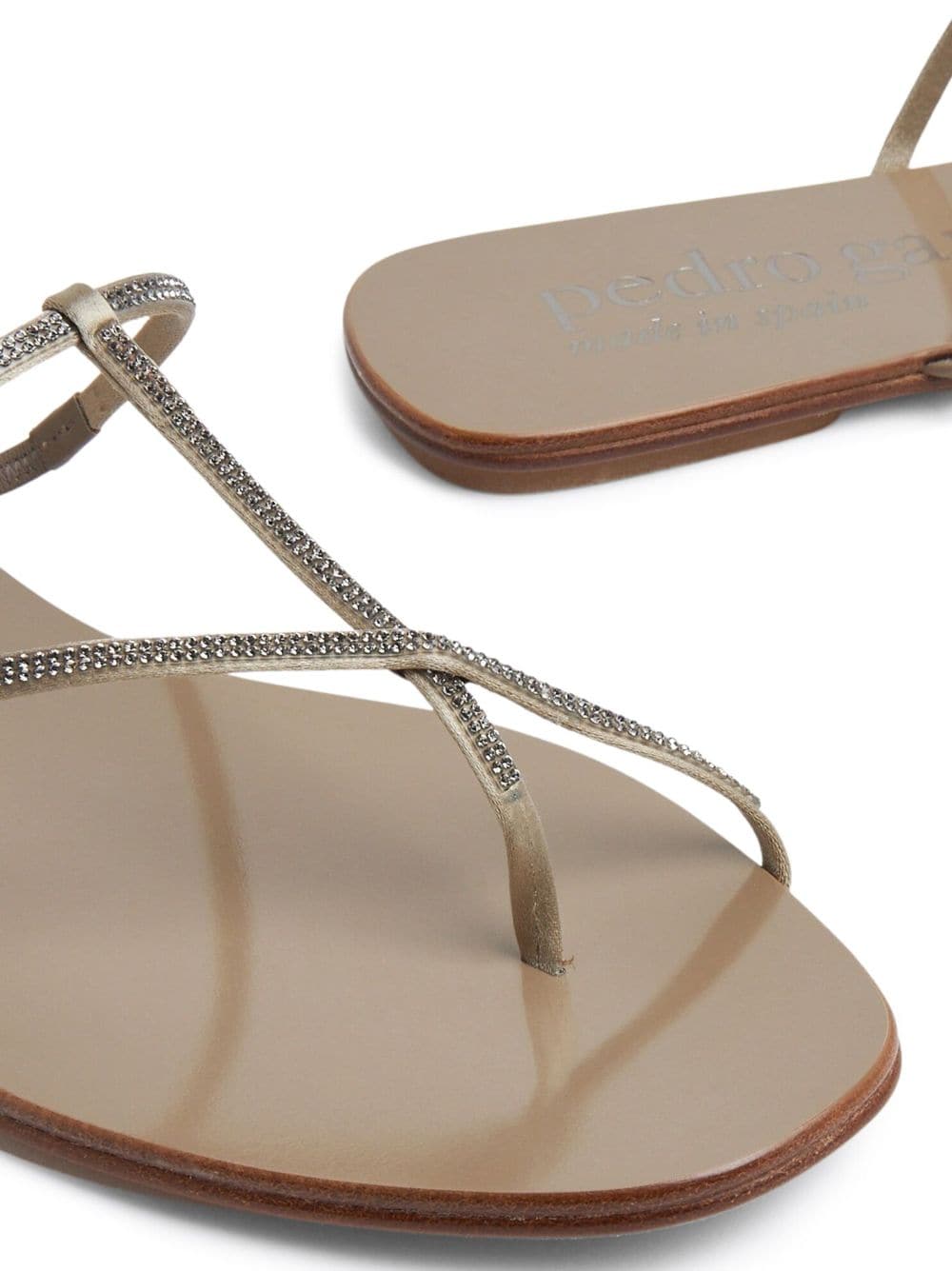 Shop Pedro Garcia Crystal-embellished Strap Sandals In Gold