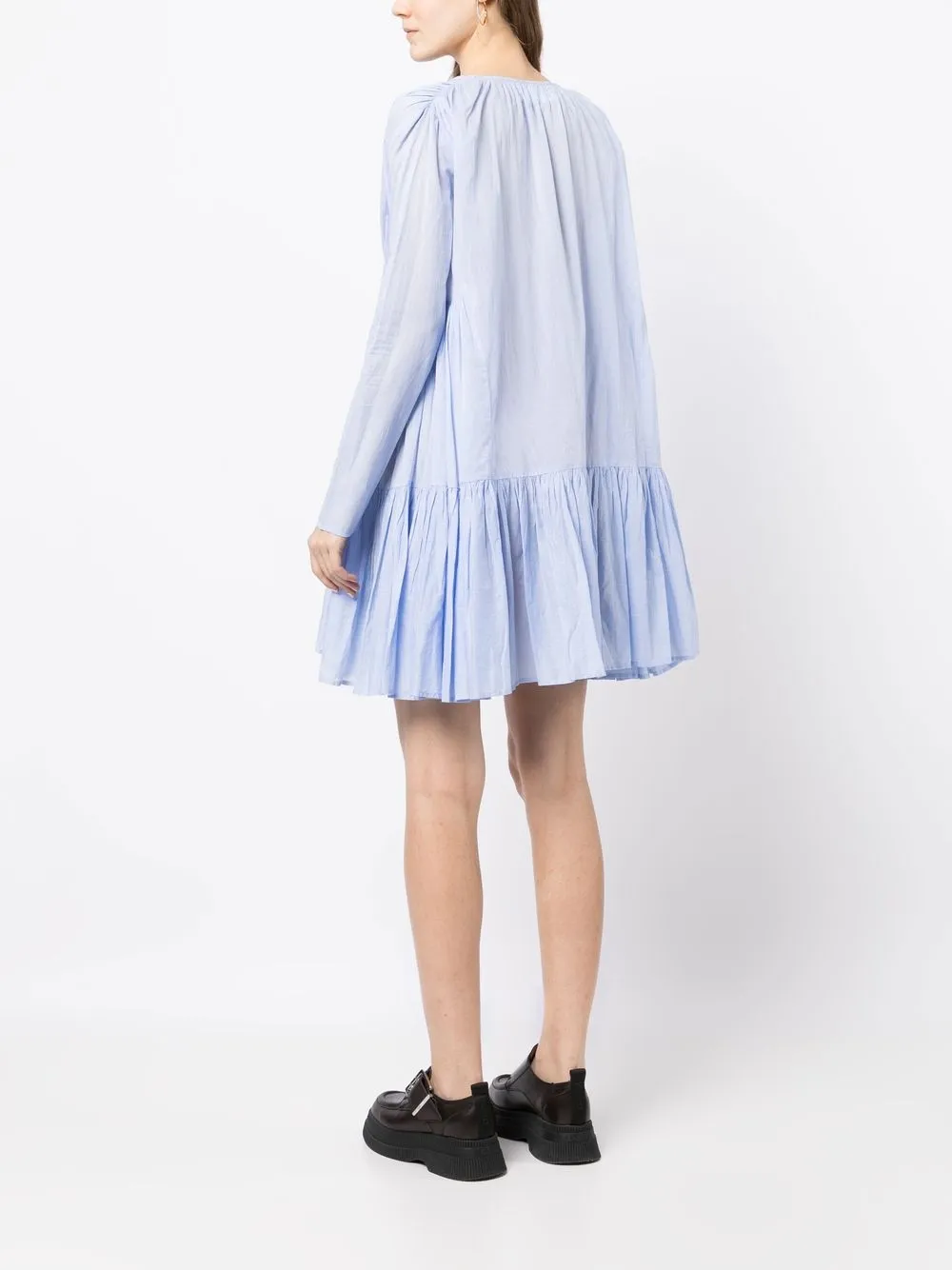 Merlette Martel Pleated Chambray Dress - Farfetch