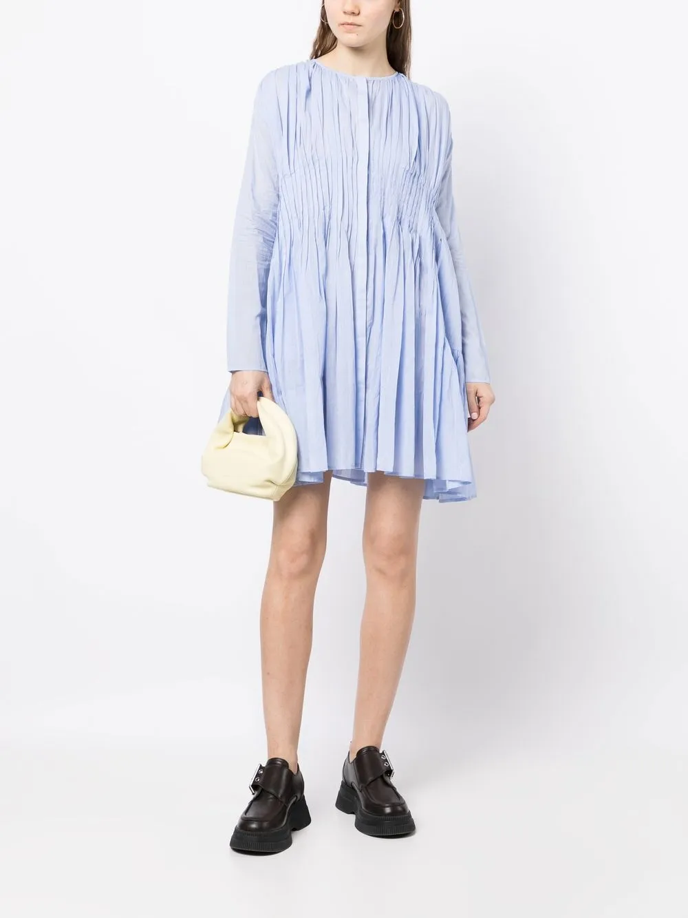 Merlette martel pleated chambray-