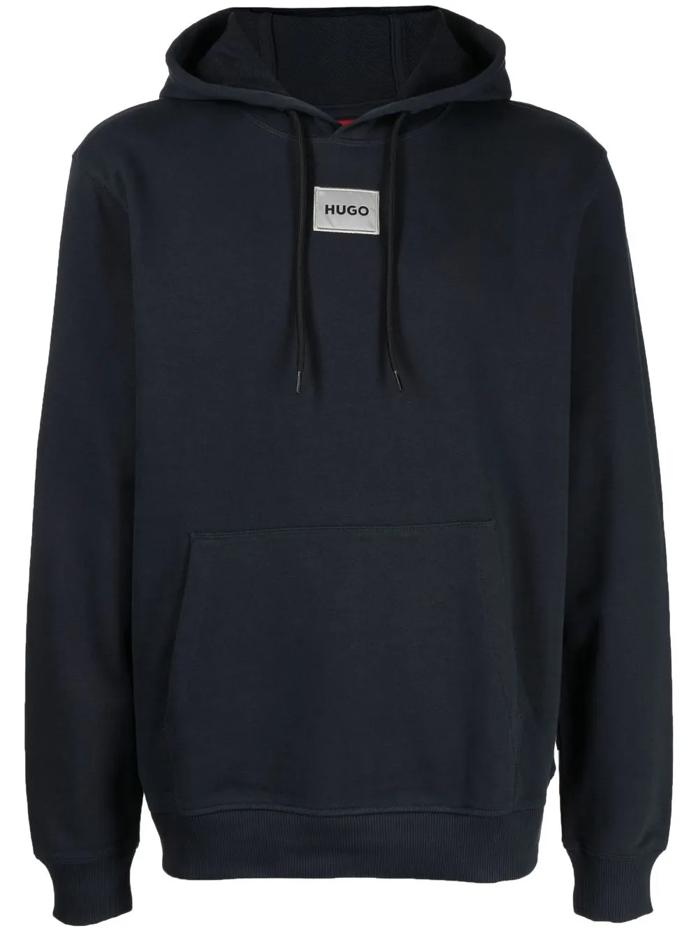 

HUGO logo-patch pullover hoodie - Blue