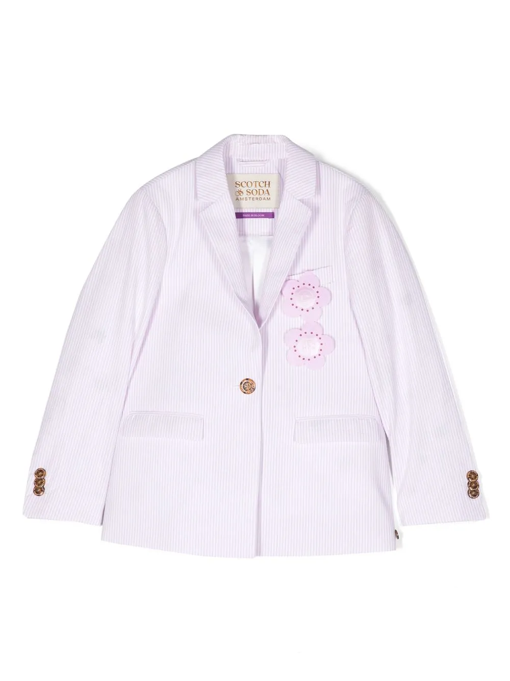

Scotch & Soda flower-patch pinstripe blazer - Pink
