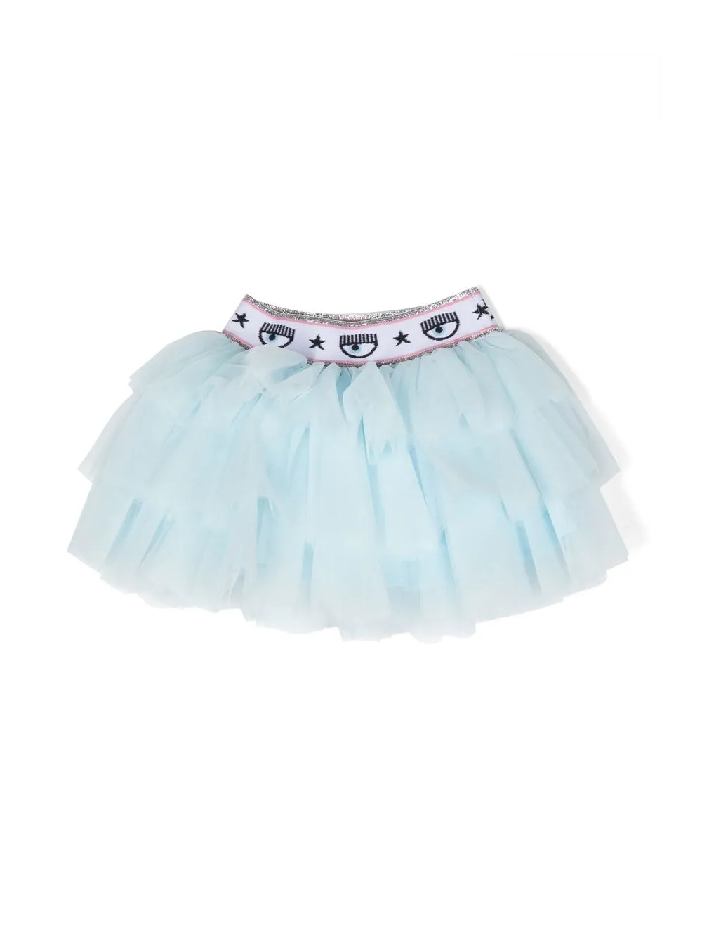 

Chiara Ferragni Kids logo-waistband tiered tutu - Blue