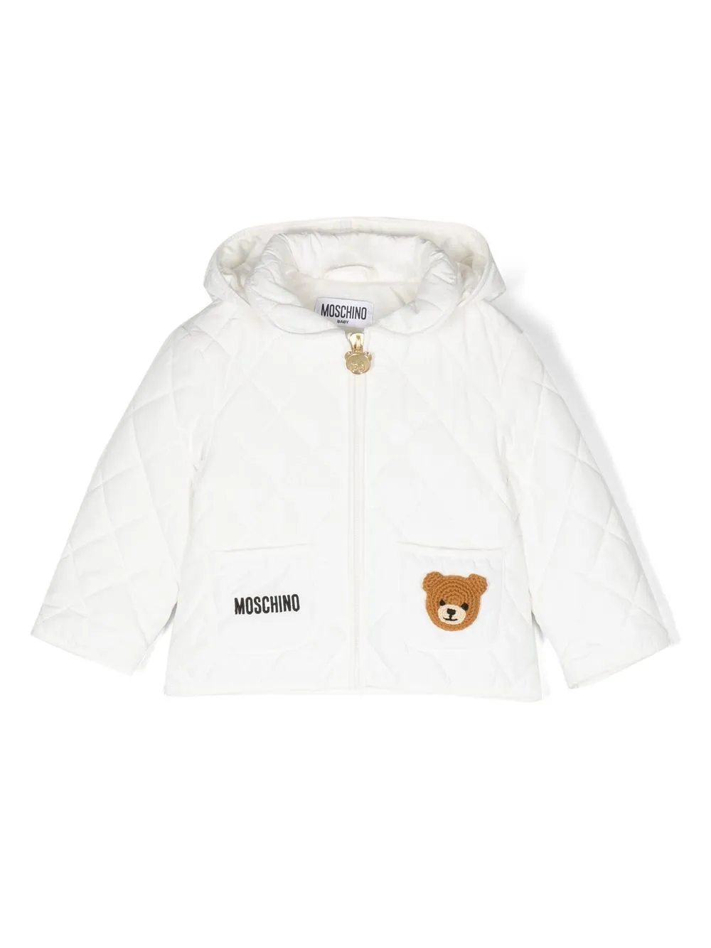 

Moschino Kids Teddy Bear padded jacket - White