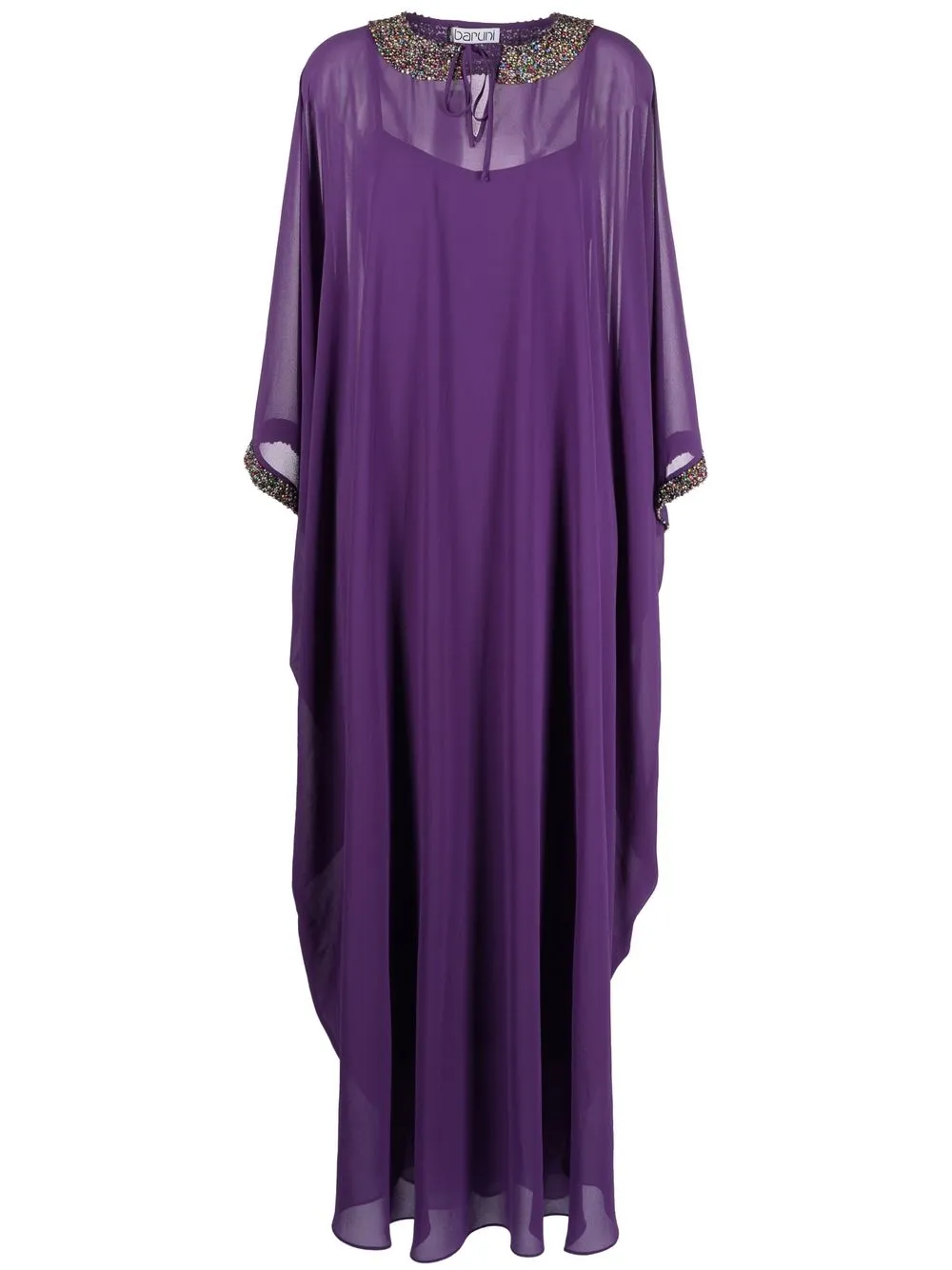 Baruni Bead-embellished Maxi Kaftan Dress In Violett