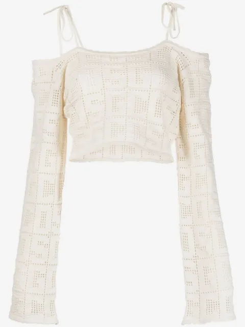 GCDS crochet-knit logo crop top
