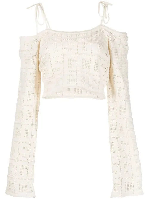 GCDS haut à logo intarsia - Blanc - GCDS - Modalova