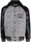 Valentino Garavani logo-patch hooded bomber jacket - Black