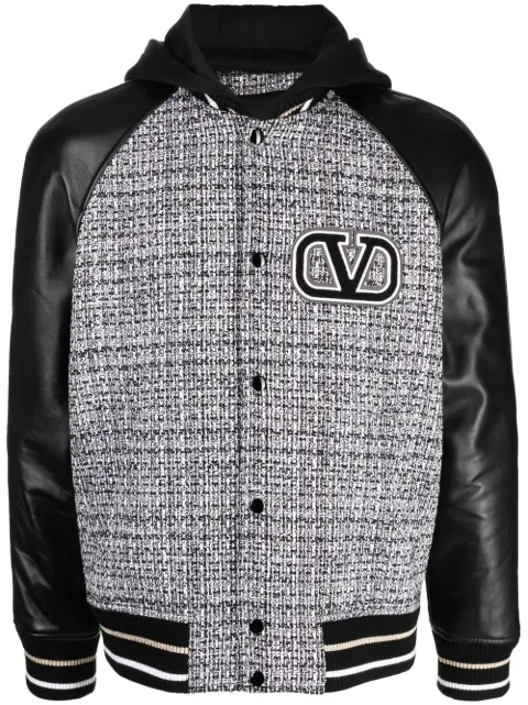 Valentino Garavani logo-patch hooded bomber jacket