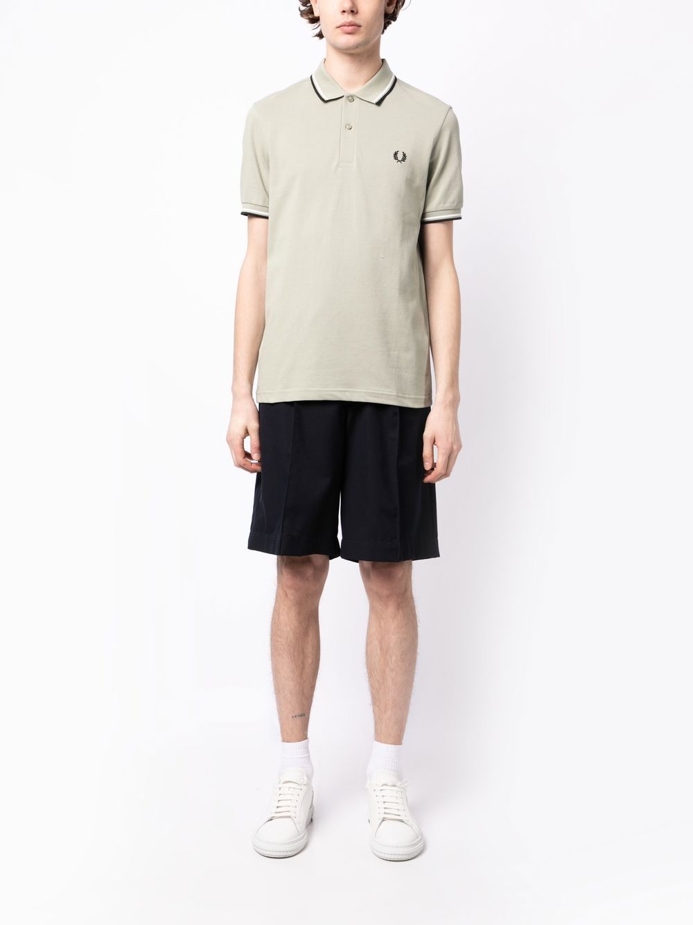 Fred Perry Poloshirt met geborduurd logo - Groen