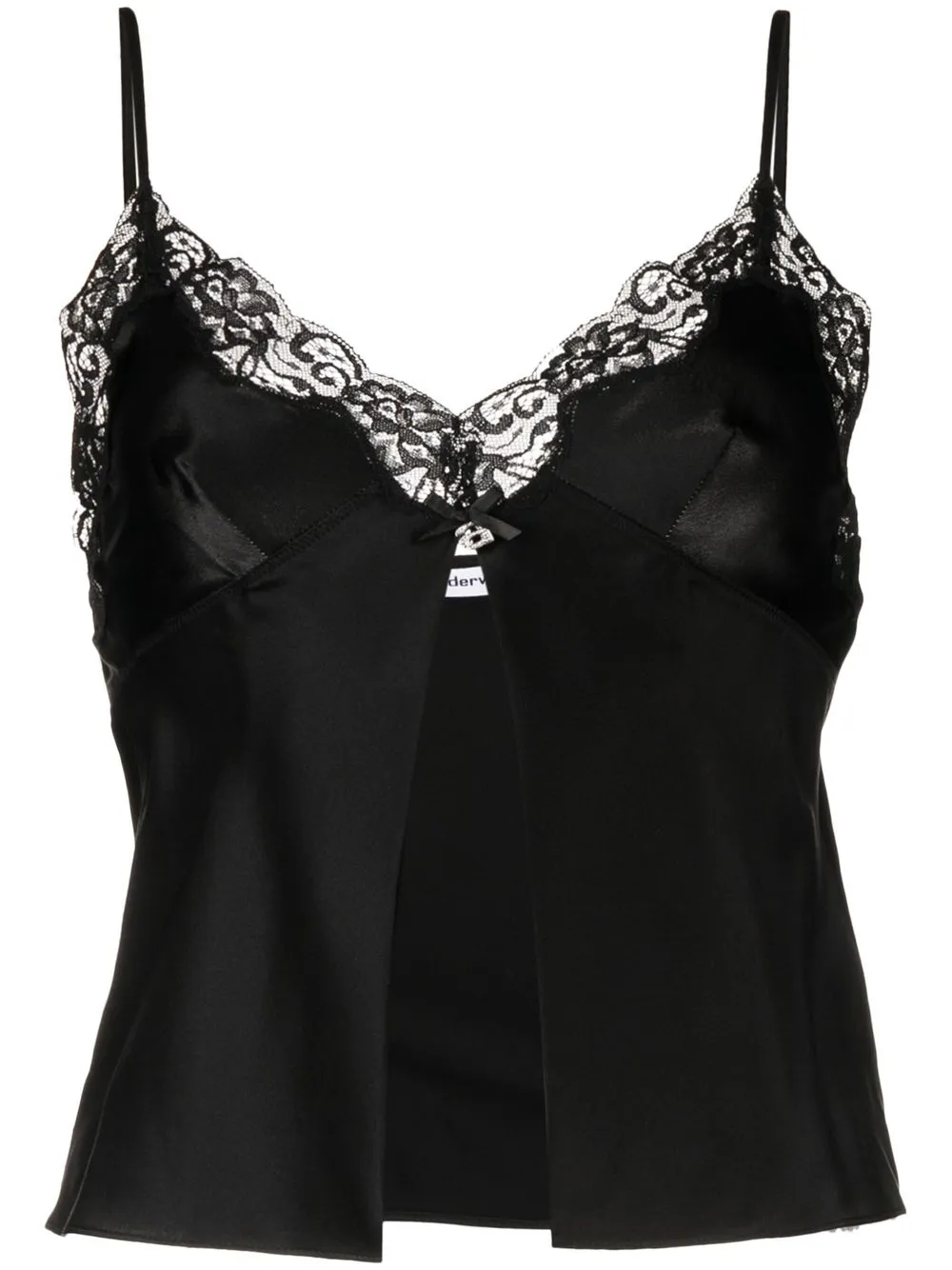 Alexander Wang lace-trim silk cami top - Black
